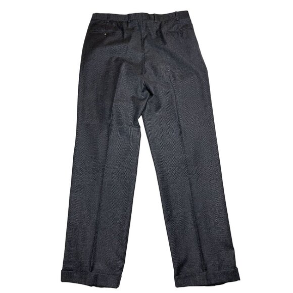 Brooks Brothers Wool & Cashmere Men Dress Pants Plaid Gray w36 33L Made in Italy - Picture 2 of 4